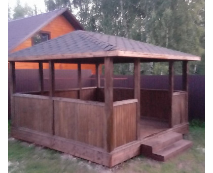 Беседка для дачи "Бригада" в городской округ Зарайск с четырехскатной крышей