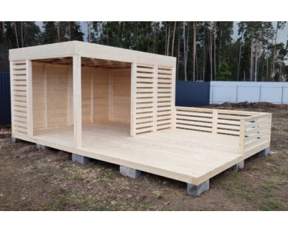 Беседка для дачи "Хай тек" в городской округ Зарайск с плоской крышей